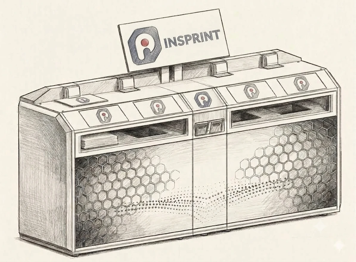InsPrint Kiosk — minh hoạ bằng tay